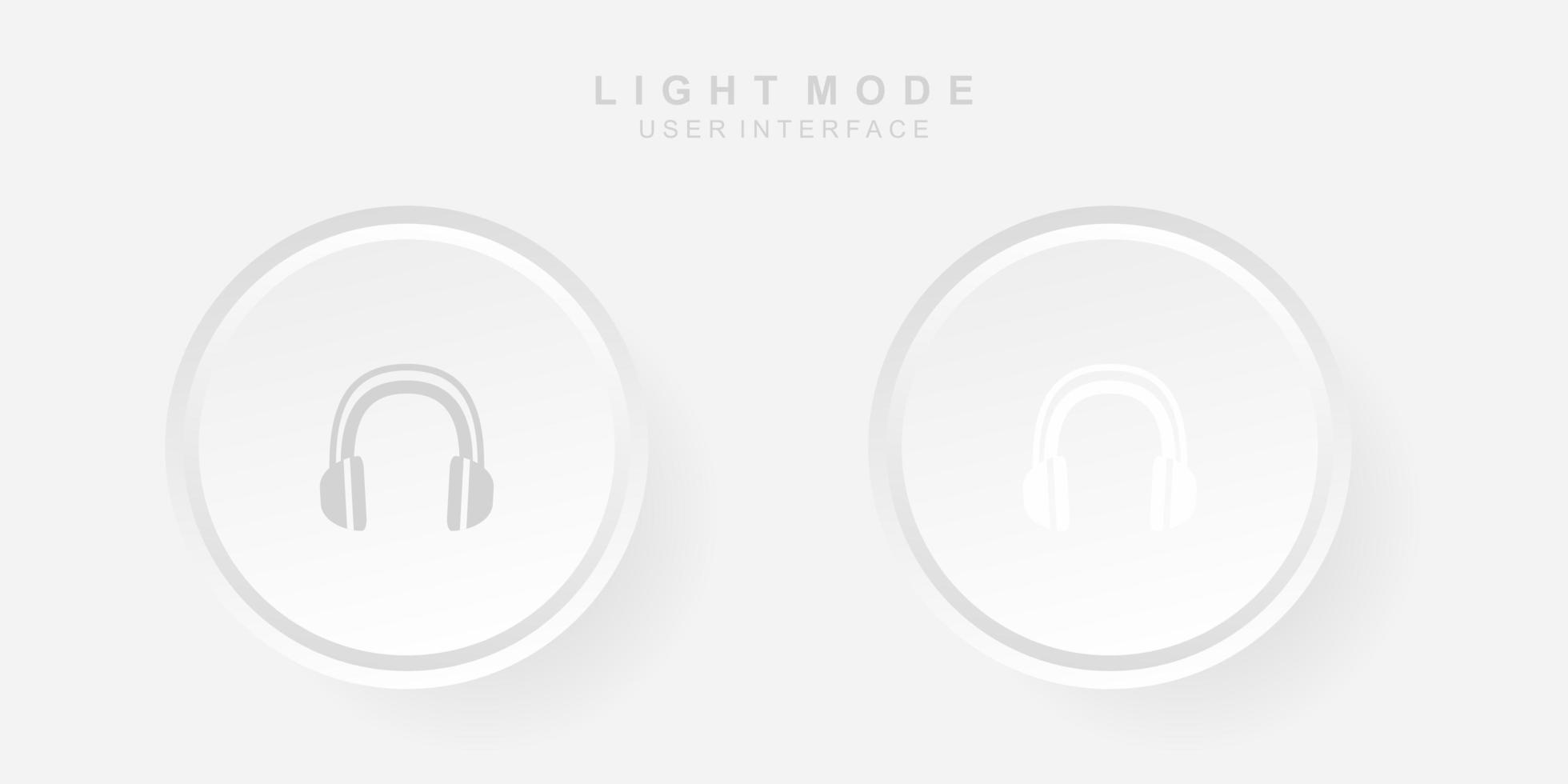 eenvoudige creatieve headset-gebruikersinterface in neumorphism-ontwerp. eenvoudig modern en minimalistisch. vector