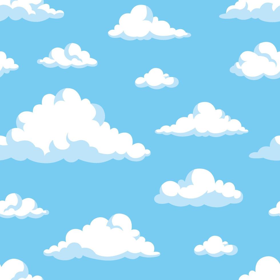 cumulus wolk naadloos patroon cloudscape achtergrond behang vector