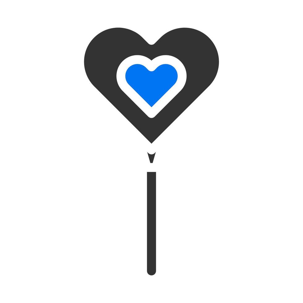 ballon icoon solide blauw grijs stijl Valentijn illustratie vector element en symbool perfect.