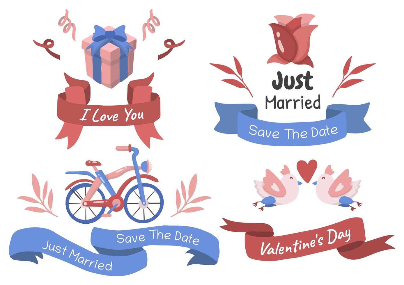 valentijn label vector logo set