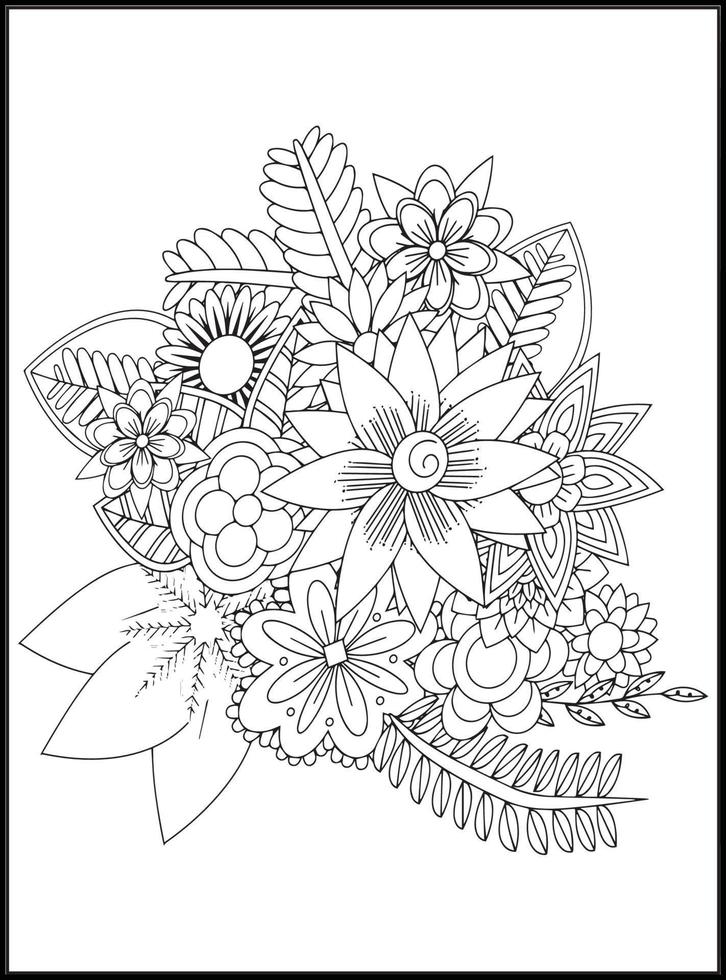 doodles bloemen kleur Pagina's vector