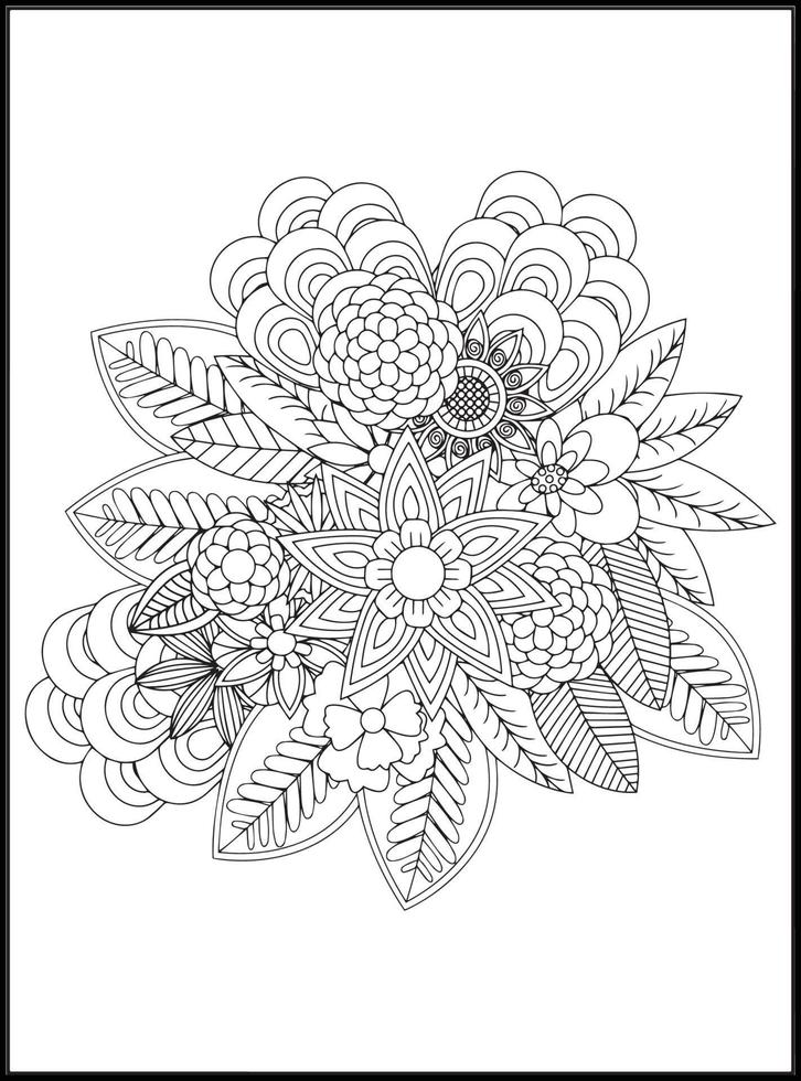 doodles bloemen kleur Pagina's vector