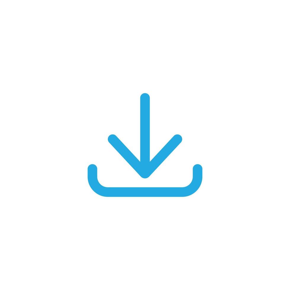 eps10 blauw vector downloaden lijn kunst abstract icoon of logo geïsoleerd Aan wit achtergrond. neerwaartse pijl schets symbool in een gemakkelijk vlak modieus modern stijl voor uw website ontwerp, en mobiel app