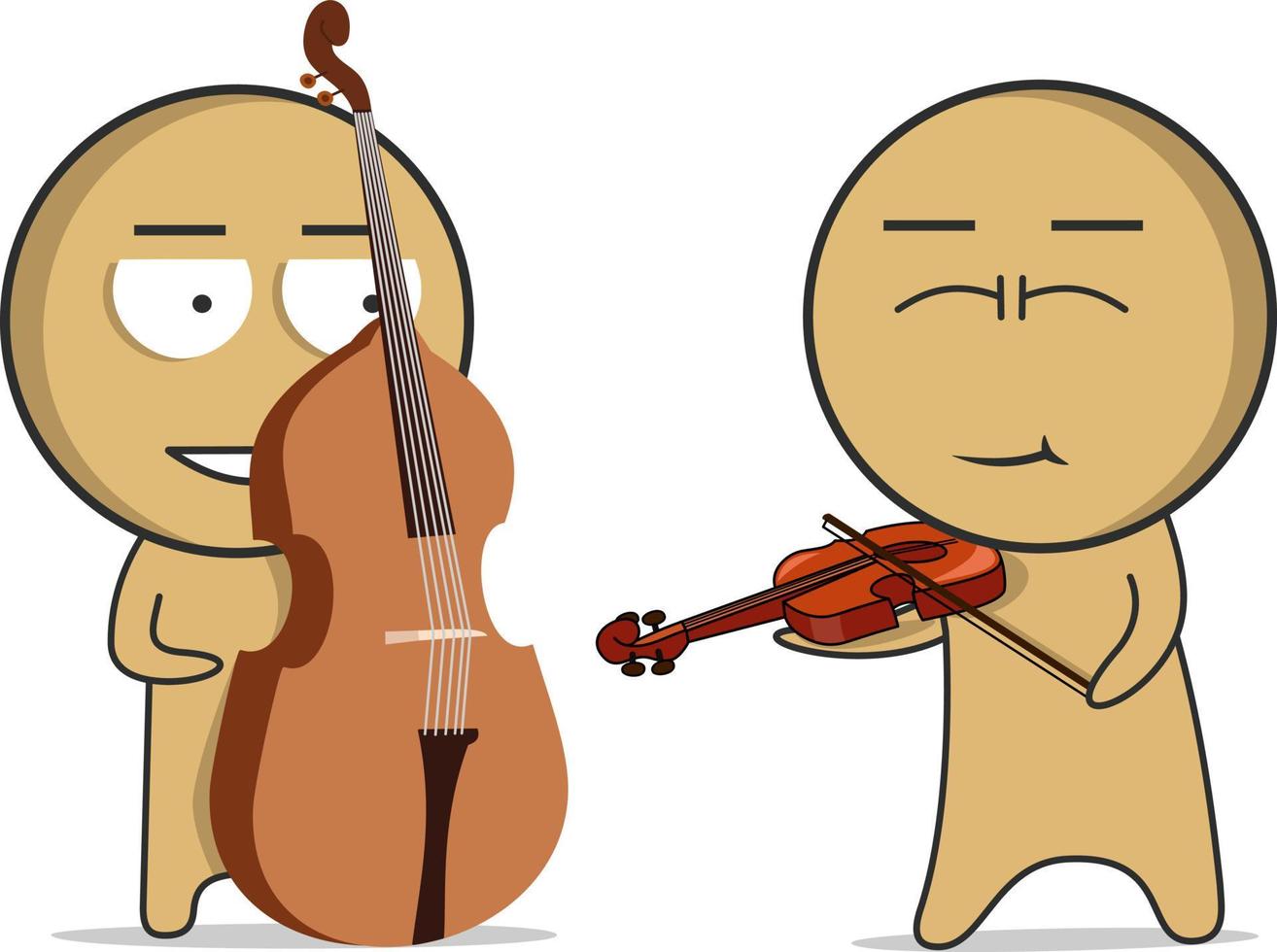 de violist Toneelstukken de viool, de musicus Toneelstukken de dubbele bas vector