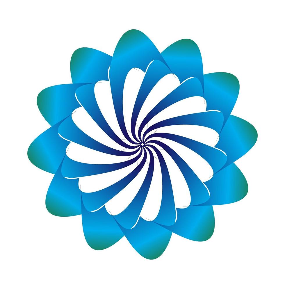 bloemensymbool vector ontwerp in blauwe kleuren