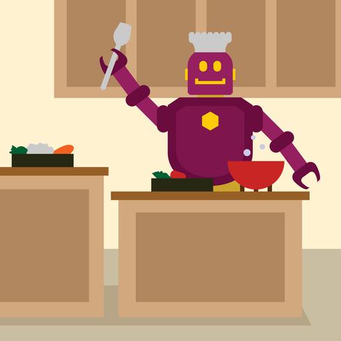 Een robotchef-kok vector