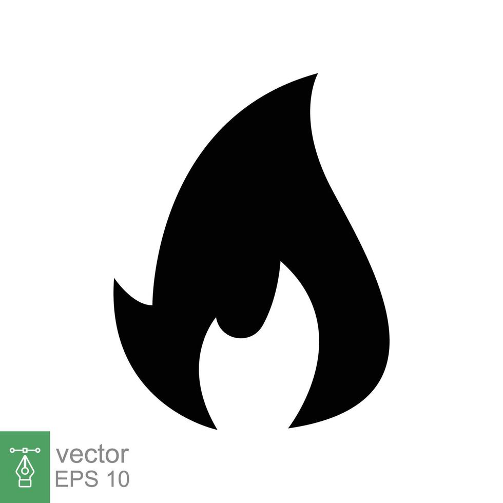 brand vlam icoon. gemakkelijk vlak stijl. passie symbool, brandbaar logo, grill, warmte, heet, brandwond waarschuwing concept, silhouet teken. vector illustratie ontwerp geïsoleerd Aan wit achtergrond. eps 10.