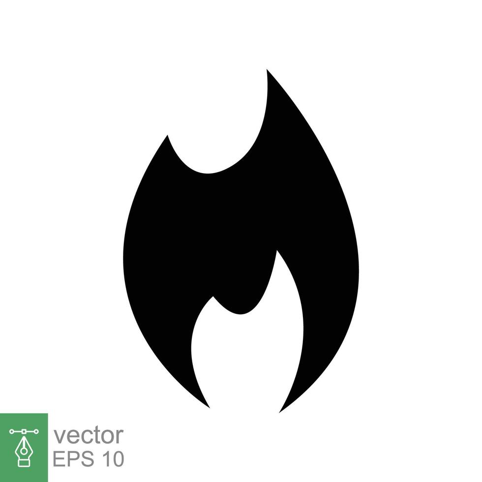 brand vlam icoon. gemakkelijk vlak stijl. passie symbool, brandbaar logo, grill, warmte, heet, brandwond waarschuwing concept, silhouet teken. vector illustratie ontwerp geïsoleerd Aan wit achtergrond. eps 10.