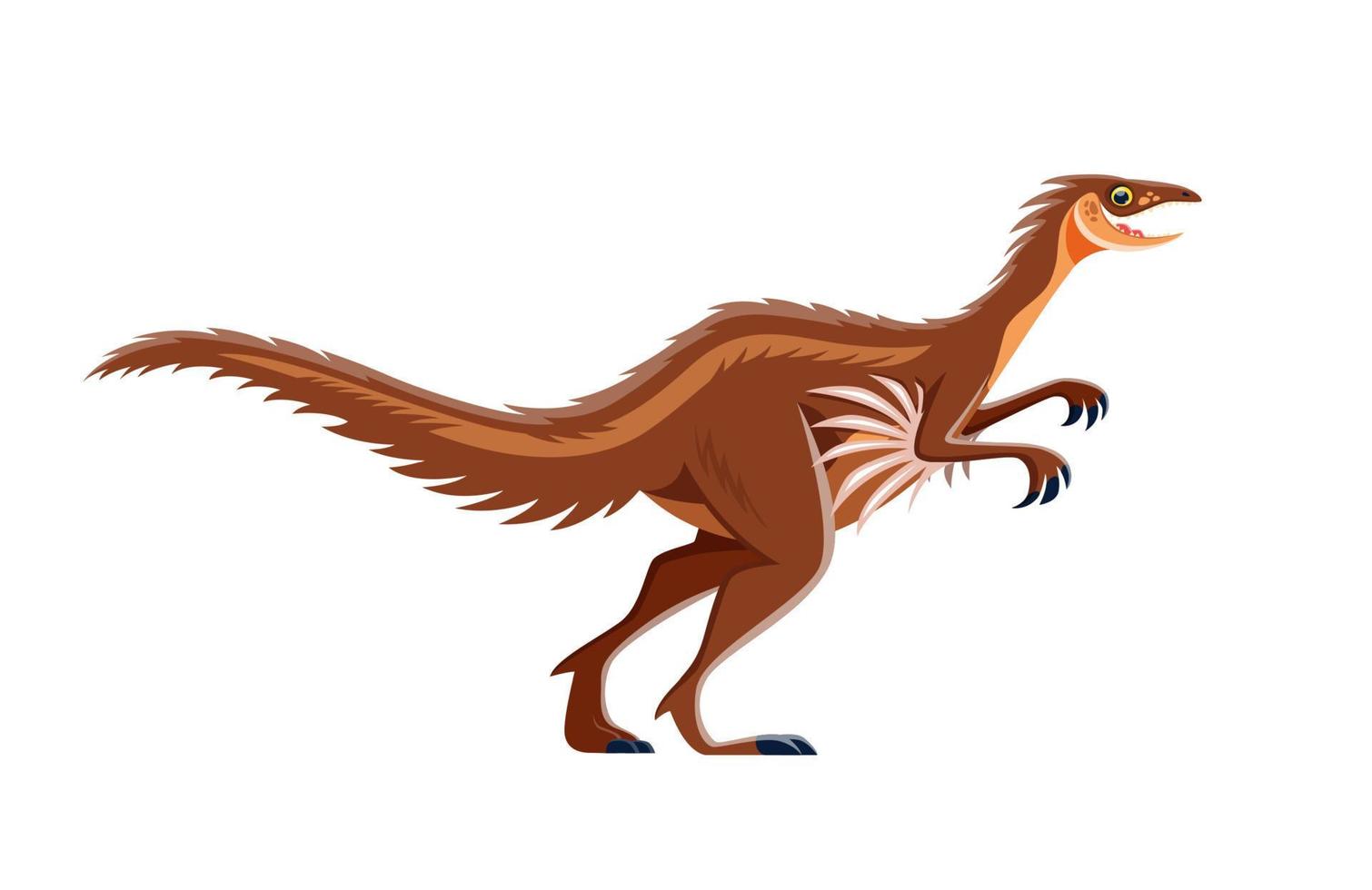 tekenfilm troodon dinosaurus, reptiel karakter vector