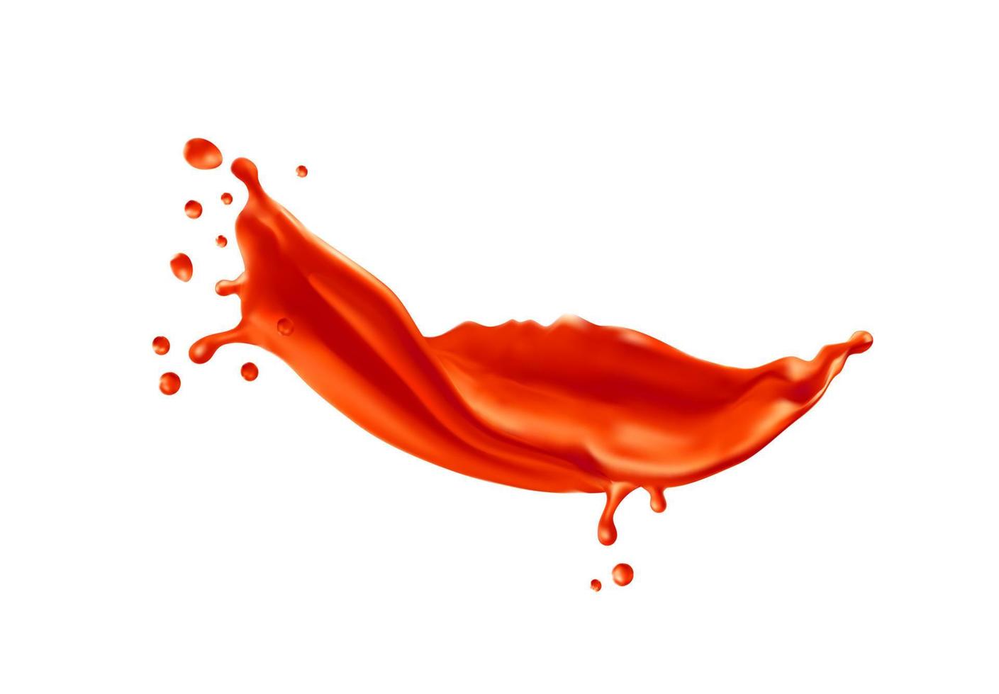 ketchup tomaat saus, rood verf realistisch plons vector