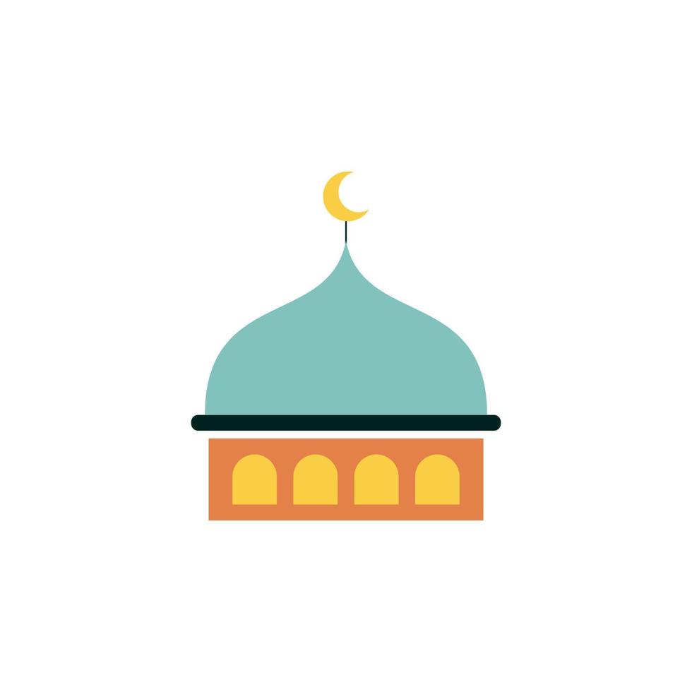 vlak illustratie moskee logo ontwerp sjabloon. vector