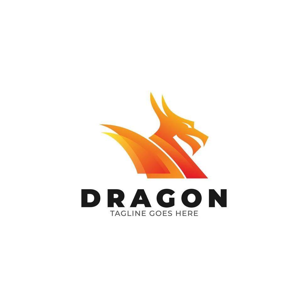 draak illustratie met modern helling kleur, draak logo vector icoon.