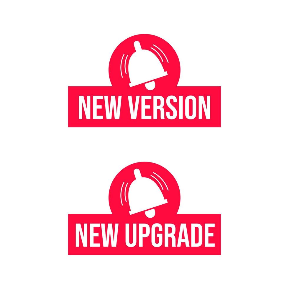 nieuw versie upgrade updates icoon etiket insigne teken ontwerp vector