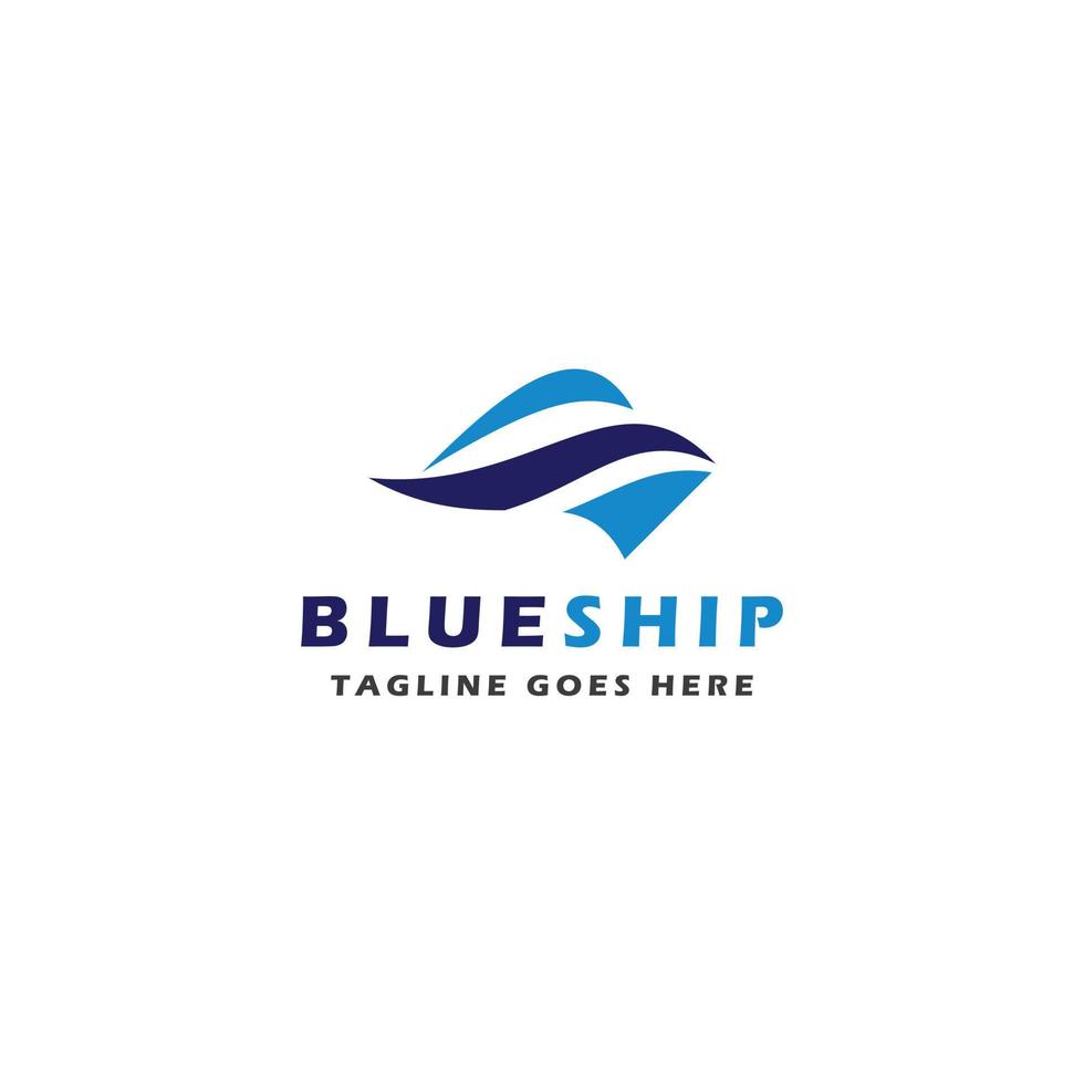 blauw schip logo vector icoon illustratie.