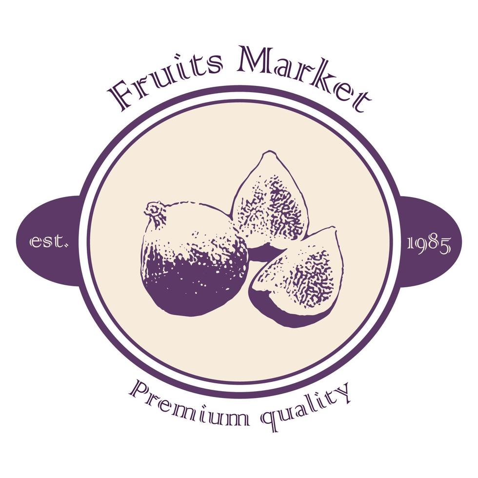 gezond biologisch eco vegetarisch voedsel. vijgen logo ontwerp vector sjabloon. ecologie vers van boerderij fruit logotype concept icoon.