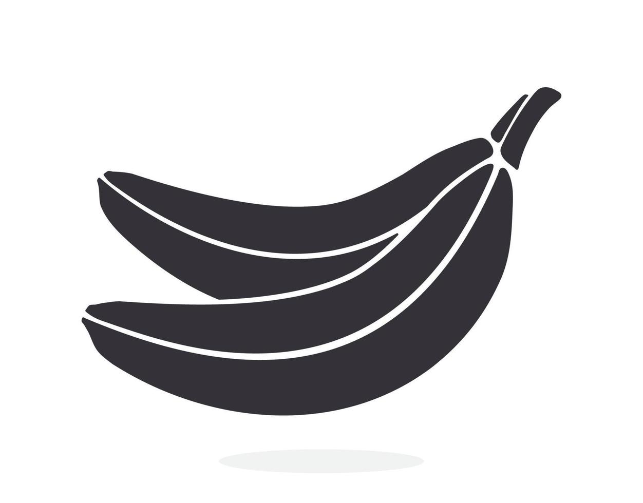 silhouet icoon van twee bananen vector