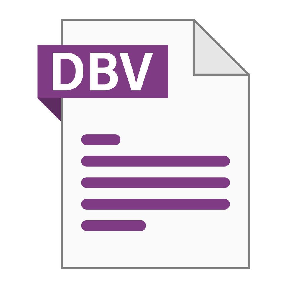 modern plat ontwerp van dbv-bestandspictogram voor web vector