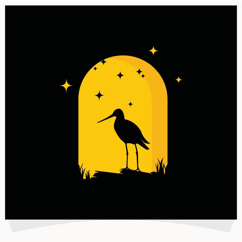 vliegend vogel silhouet met logo ontwerp sjabloon vector