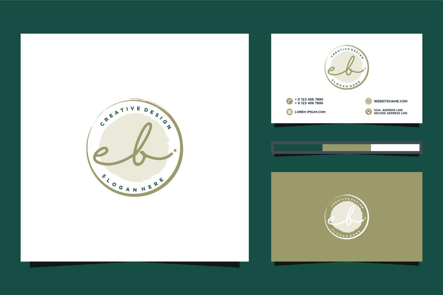 eerste eb vrouwelijk logo collecties en bedrijf kaart templat premie vector