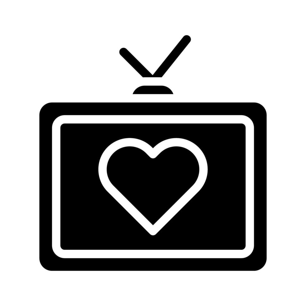 TV icoon helling solide Valentijn illustratie vector element en symbool perfect.