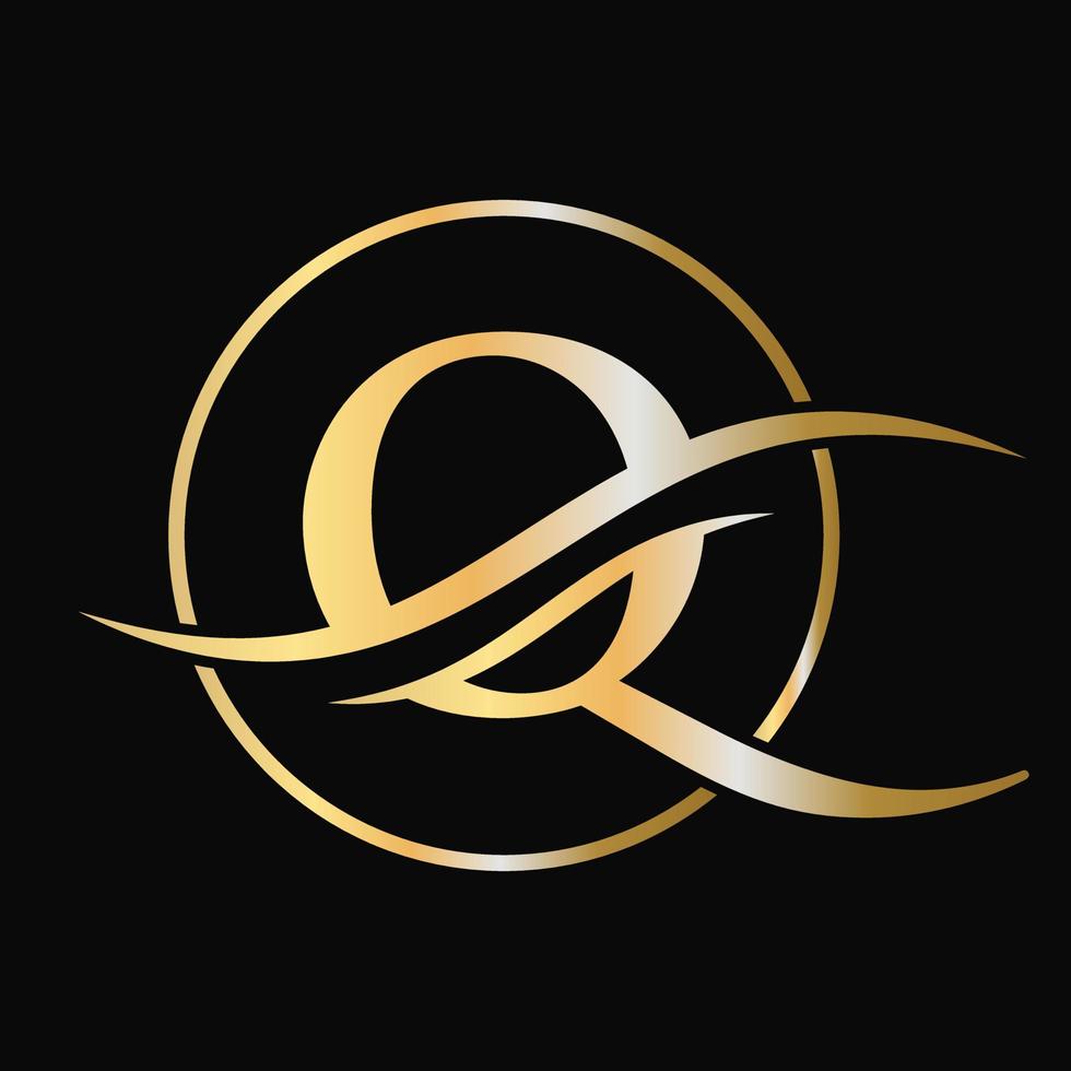 brief q logo ontwerp voor bedrijf en bedrijf identiteit met luxe concept vector