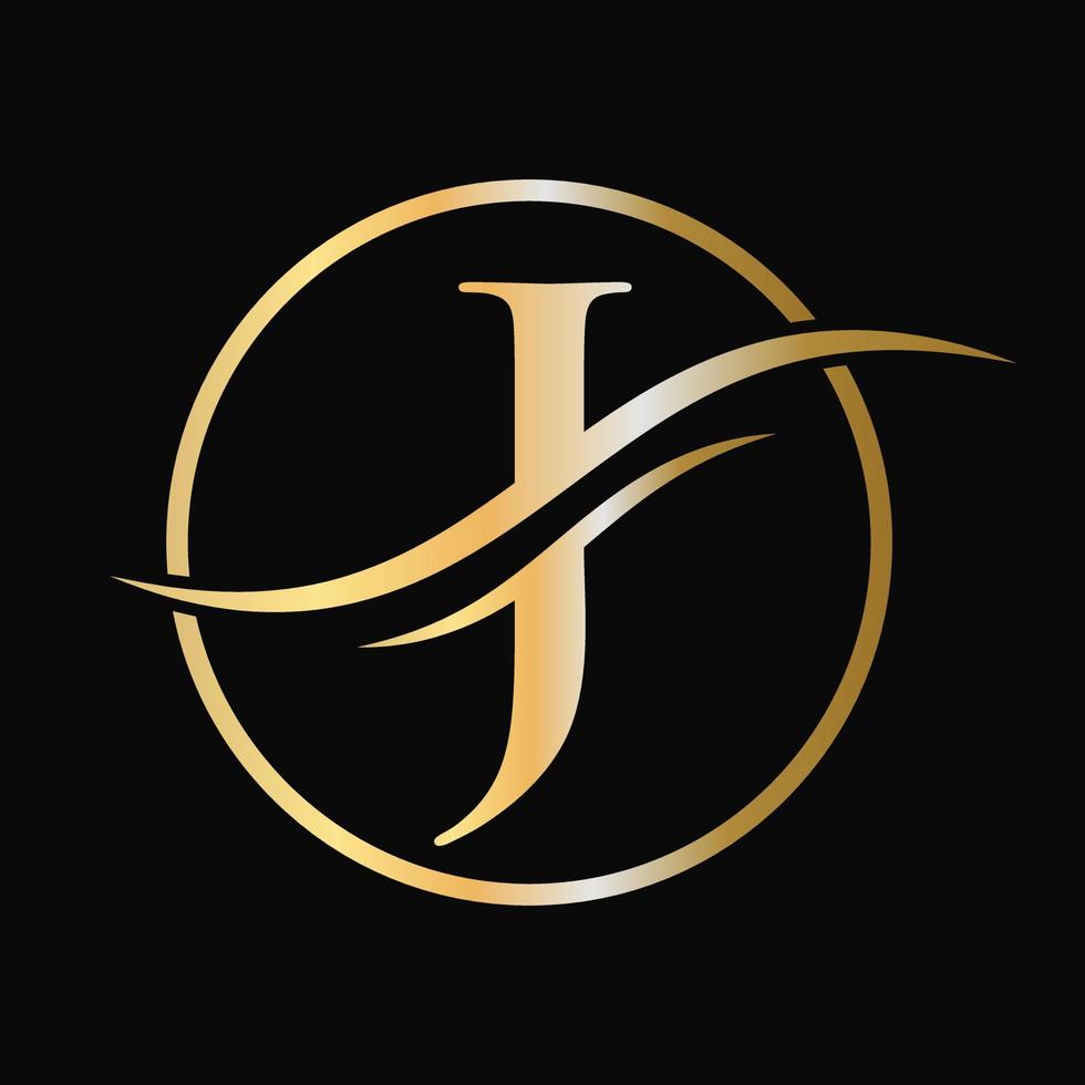 brief j logo ontwerp voor bedrijf en bedrijf identiteit met luxe concept vector