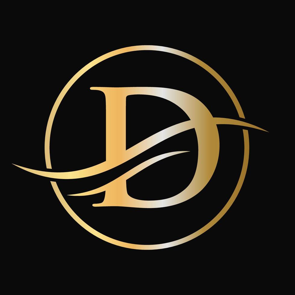 brief d logo ontwerp voor bedrijf en bedrijf identiteit met luxe concept vector