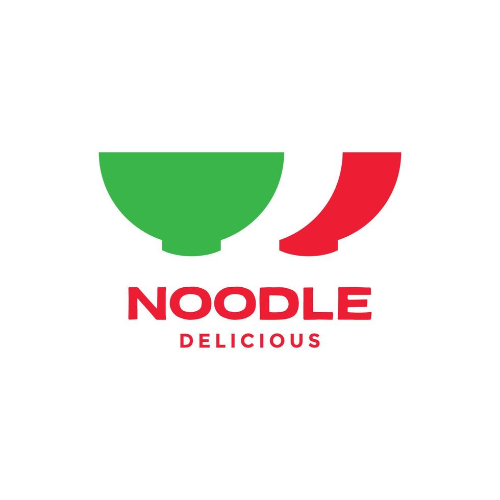 heerlijk noodle kommen Italiaans voedsel soep smakelijk recept logo ontwerp vector icoon illustratie sjabloon