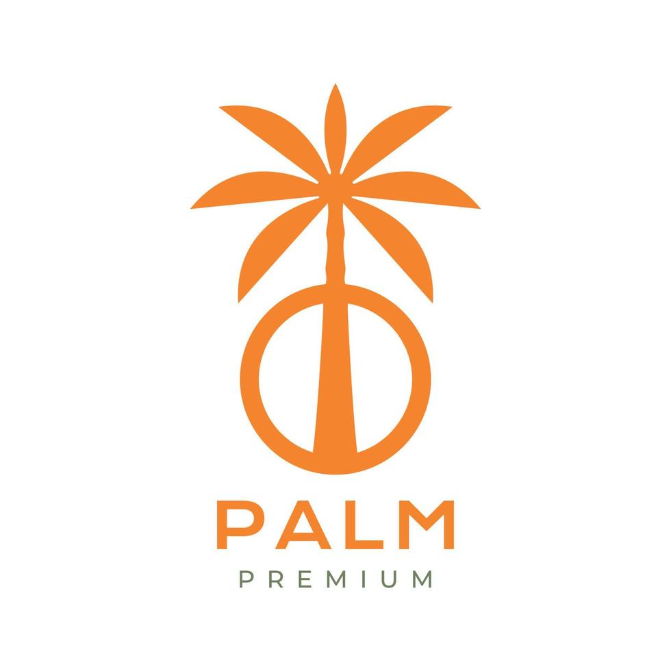 boom palm cirkel meetkundig gemakkelijk modern logo ontwerp vector icoon illustratie sjabloon
