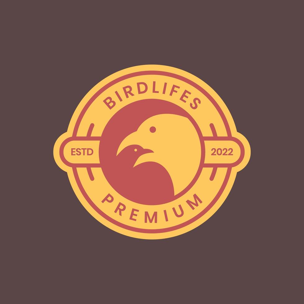 voedsel keten vogel leven dieren in het wild sticker insigne retro logo ontwerp vector icoon illustratie sjabloon