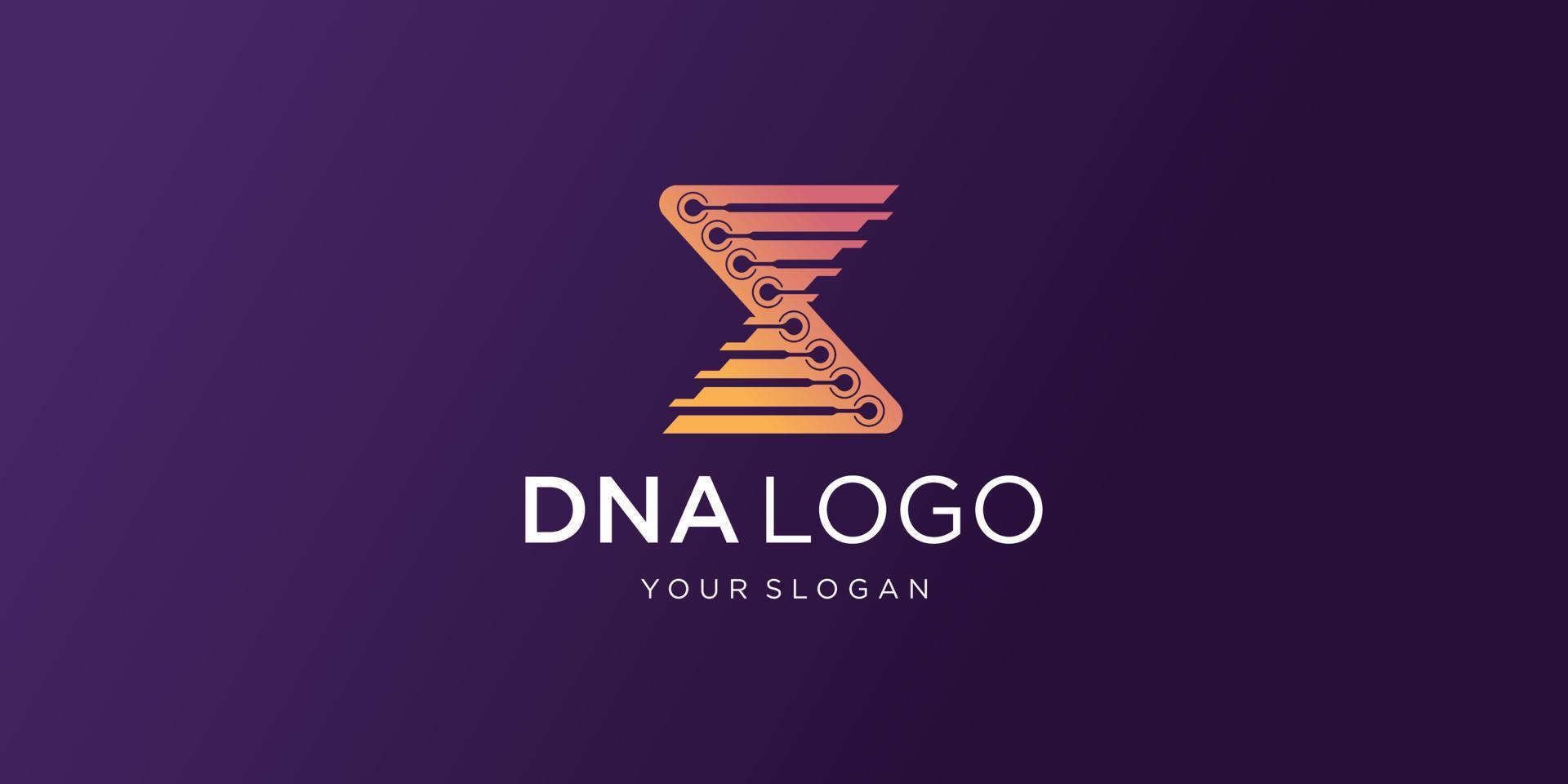 dna logo lijn minimalistische ontwerp met punt technologie. vector