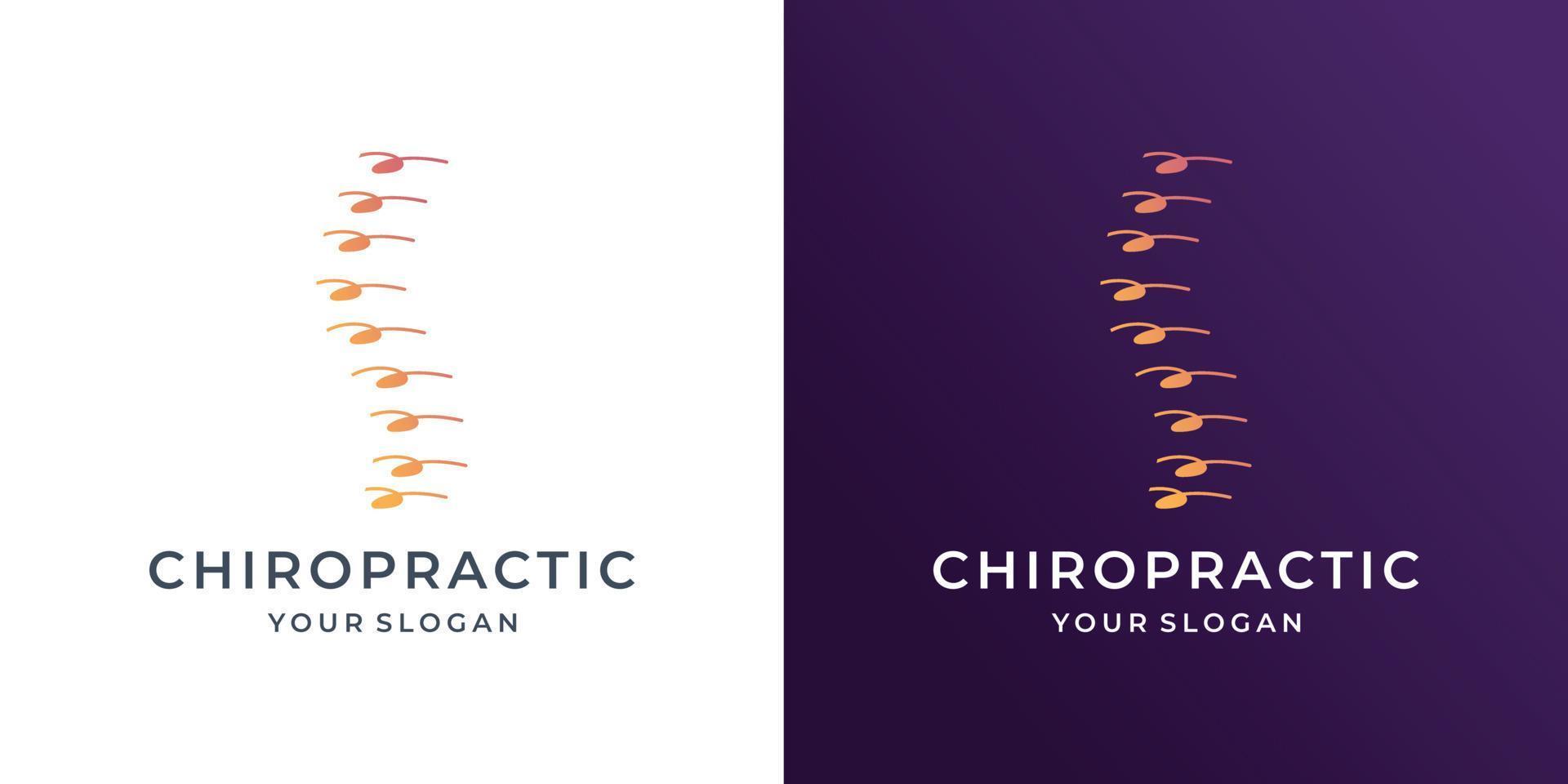 chiropractie logo sjabloon gemakkelijk ontwerp Aan donker achtergrond en wit vector