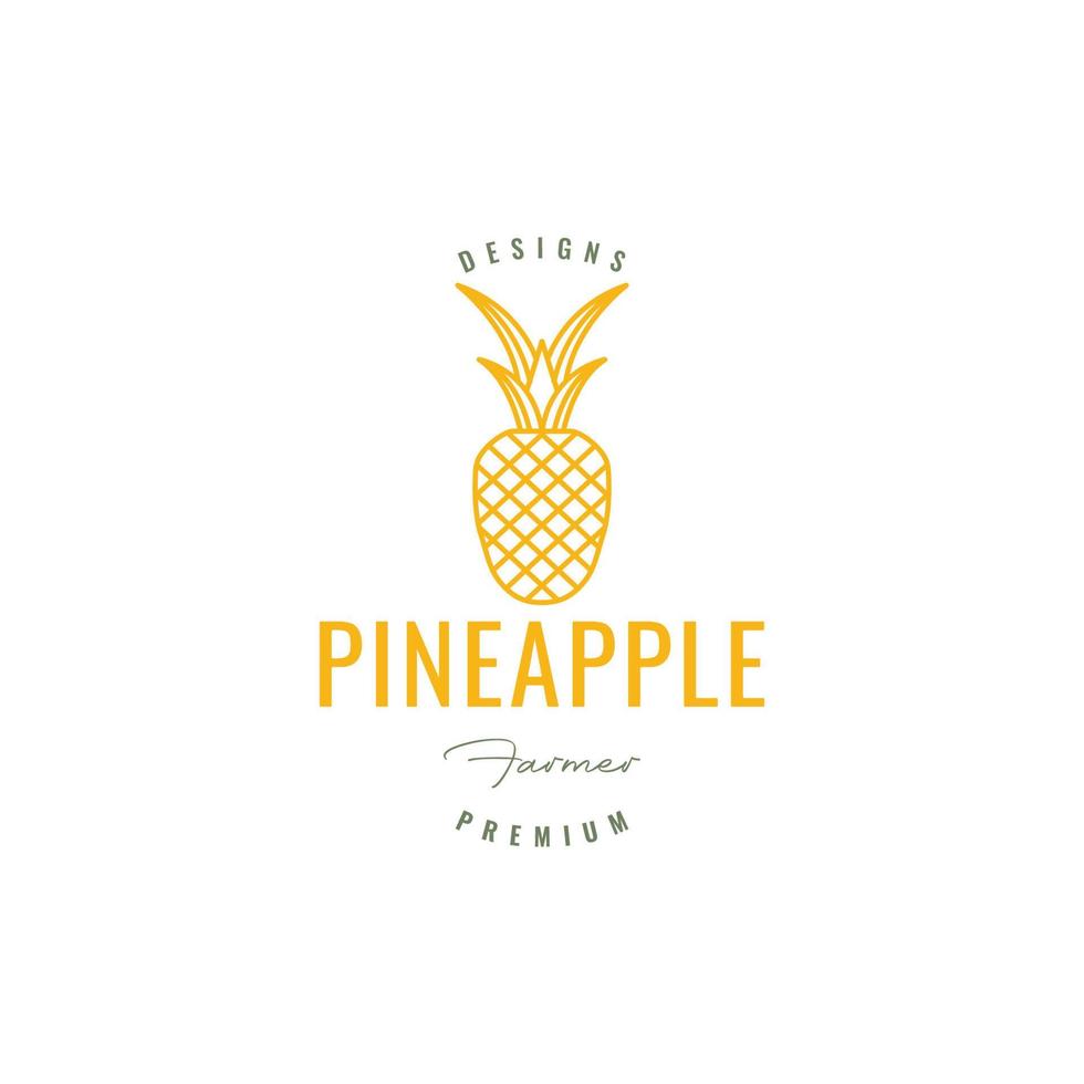 ananas vers fruit lijn hipster gekleurde meetkundig logo ontwerp vector icoon illustratie sjabloon