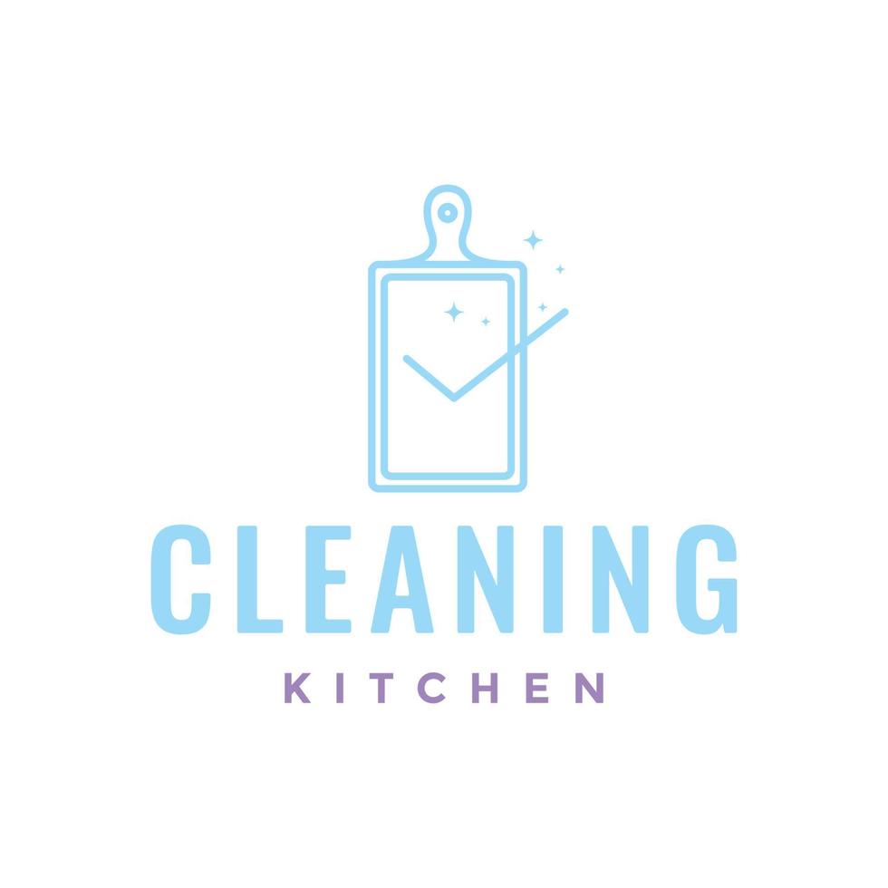 snijdend bord lijn schoon keuken voedsel Koken modern logo ontwerp vector icoon illustratie sjabloon