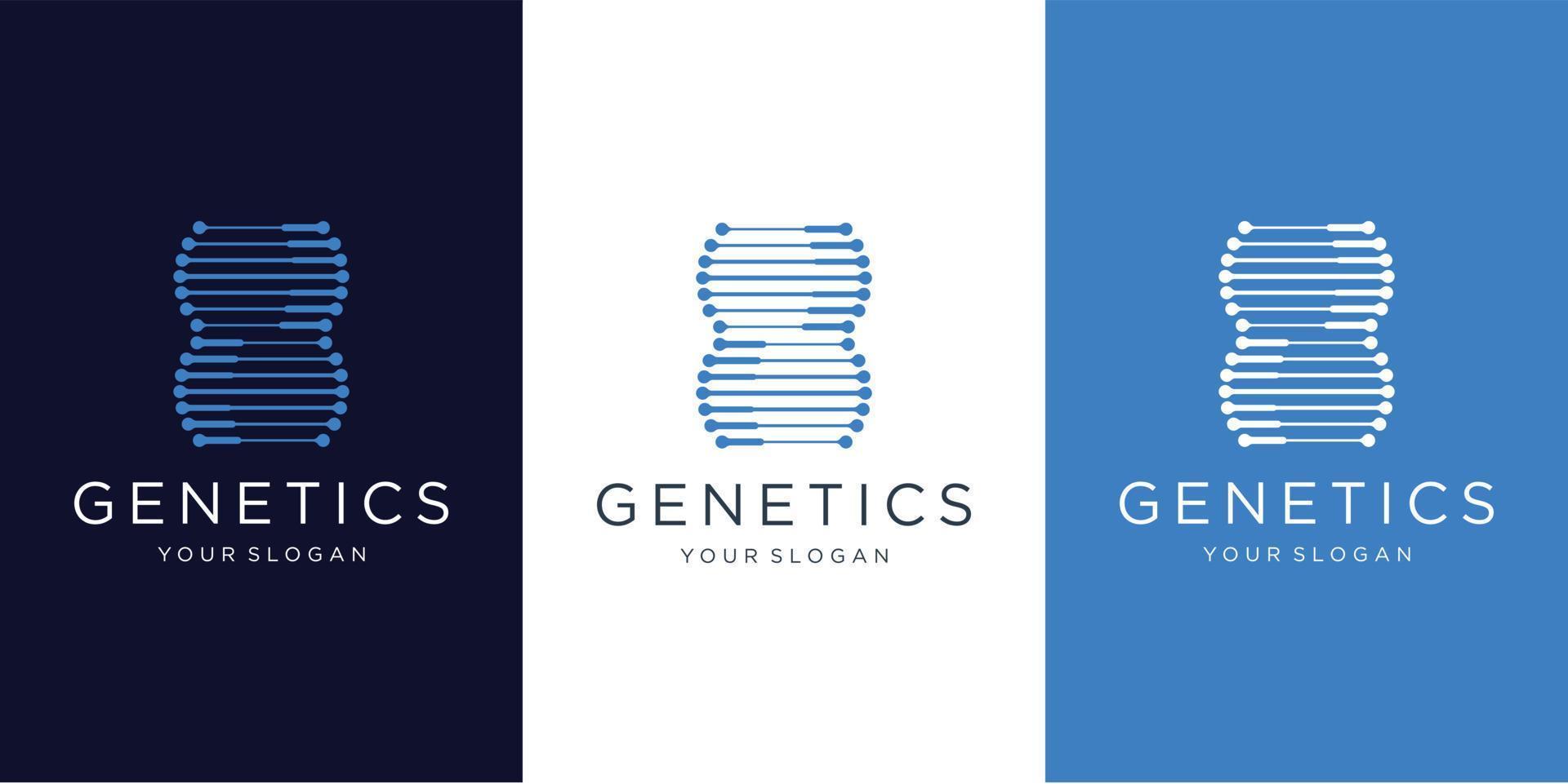 vector dna logo ontwerp. genetisch dna vector illustratie concept voor logo, teken, symbool ontwerp