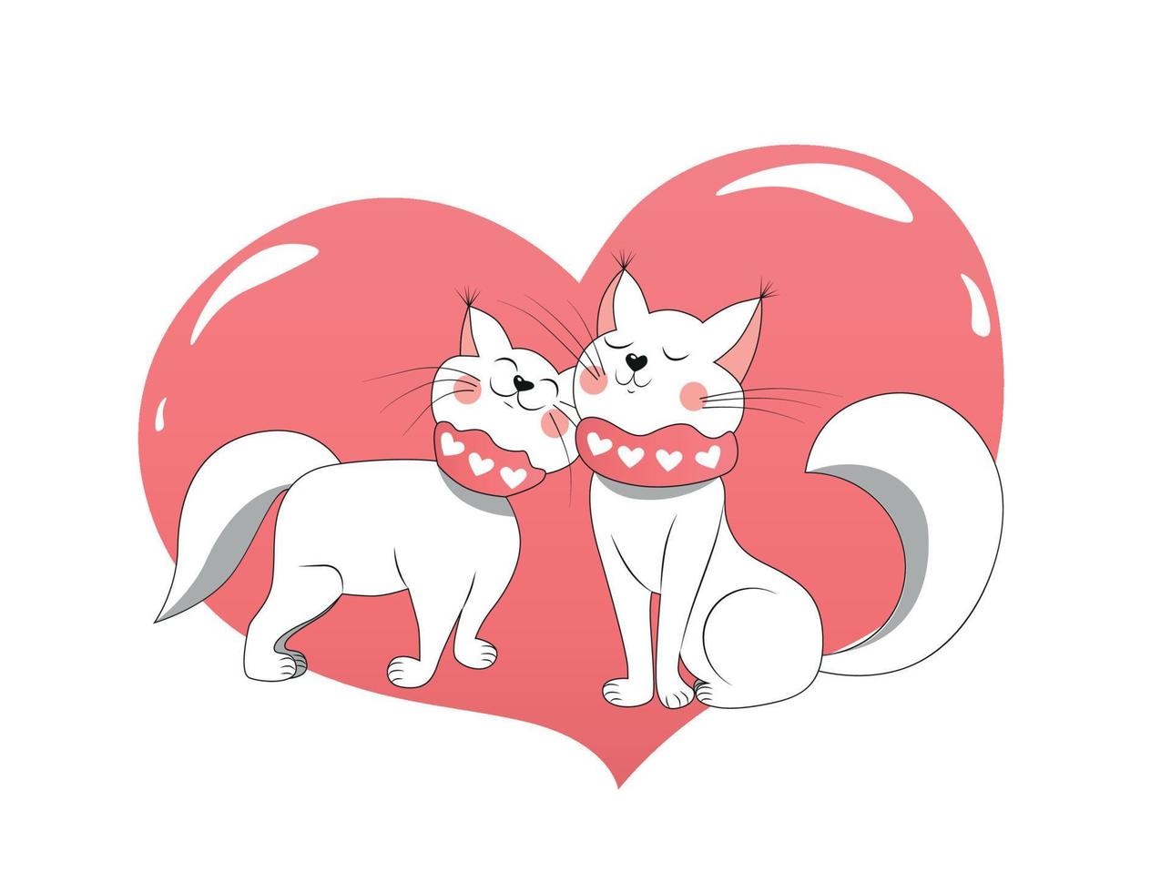 vector ontwerp vector grafiek karakter kat kat met hart voor Valentijnsdag dag zo zoet tekening in tekenfilm stijl
