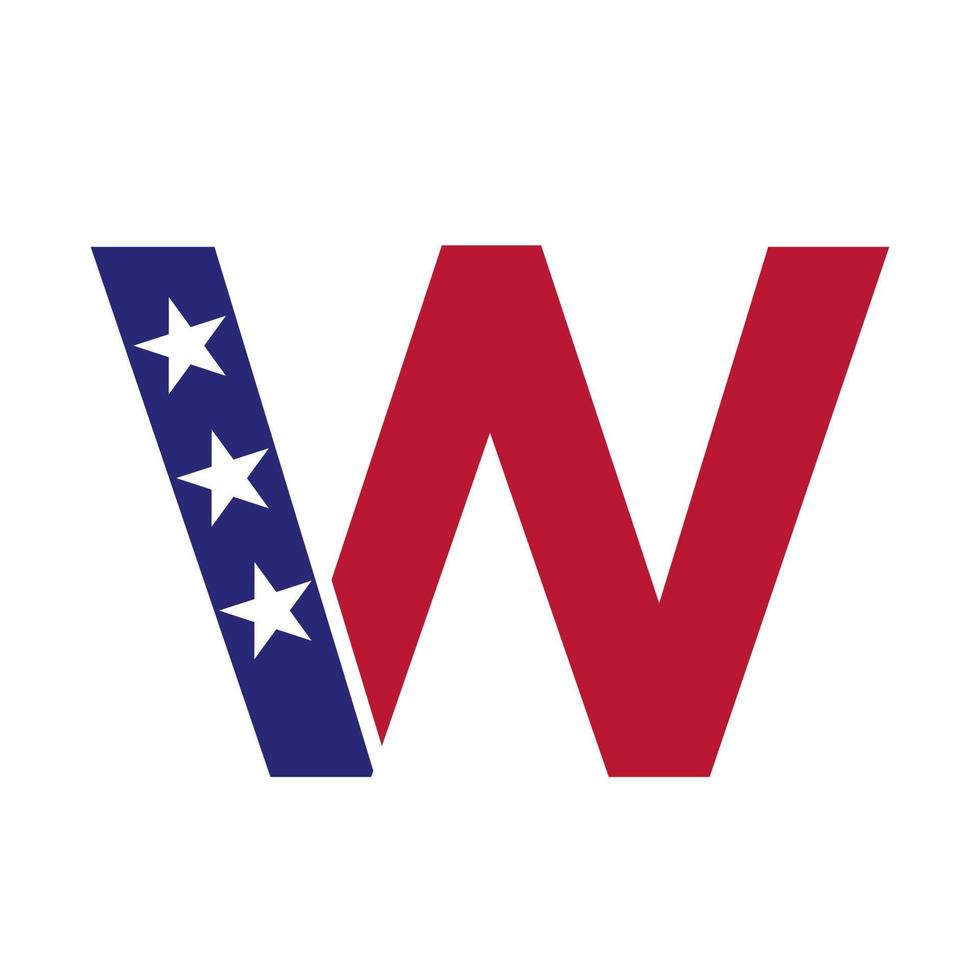 eerste brief w Amerikaans logo voor bedrijf, zakelijke en bedrijf identiteit. Verenigde Staten van Amerika Amerikaans logo vector