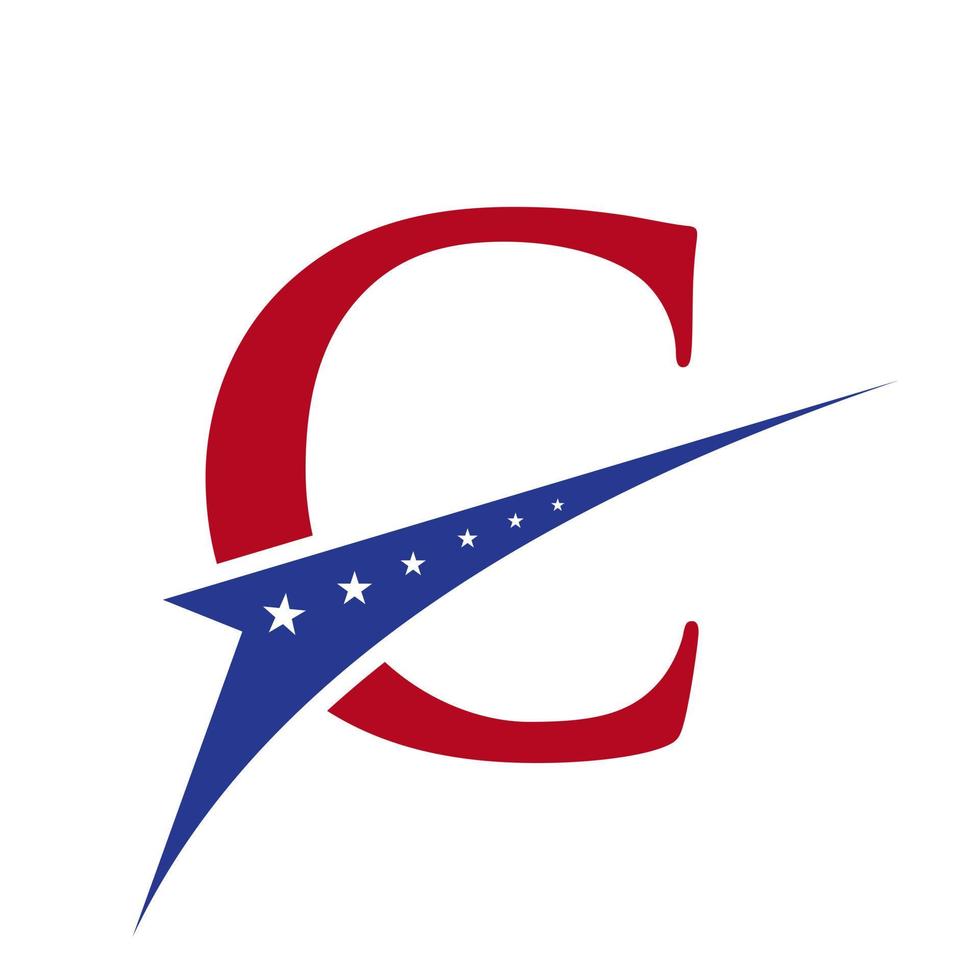 eerste brief c Amerikaans logo voor bedrijf, zakelijke en bedrijf identiteit. Verenigde Staten van Amerika Amerikaans logo vector