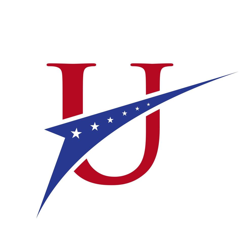 eerste brief u Amerikaans logo voor bedrijf, zakelijke en bedrijf identiteit. Verenigde Staten van Amerika Amerikaans logo vector