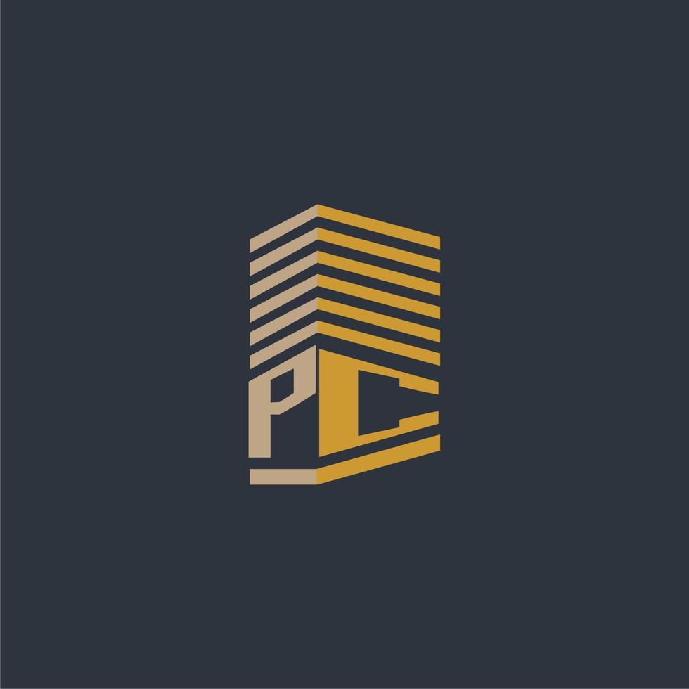 pc eerste monogram echt landgoed logo ideeën vector