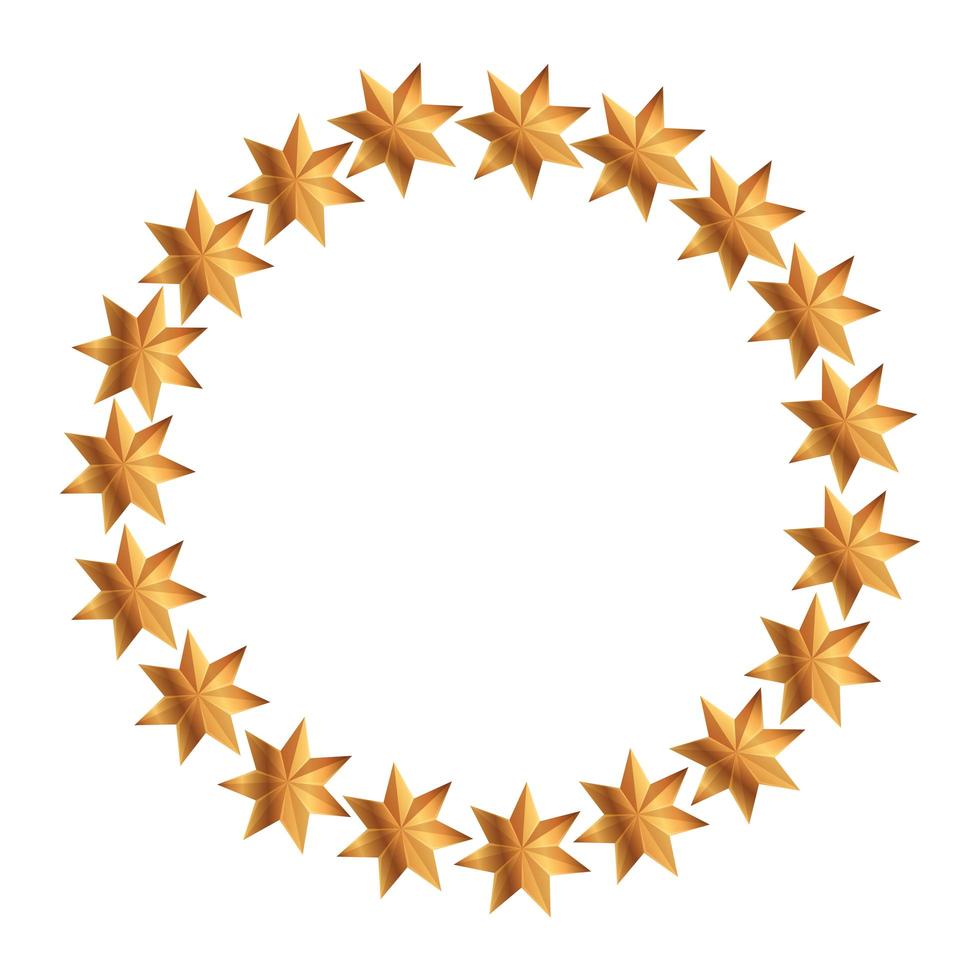 frame circulaire van sterren decoratie kerst geïsoleerde pictogram vector