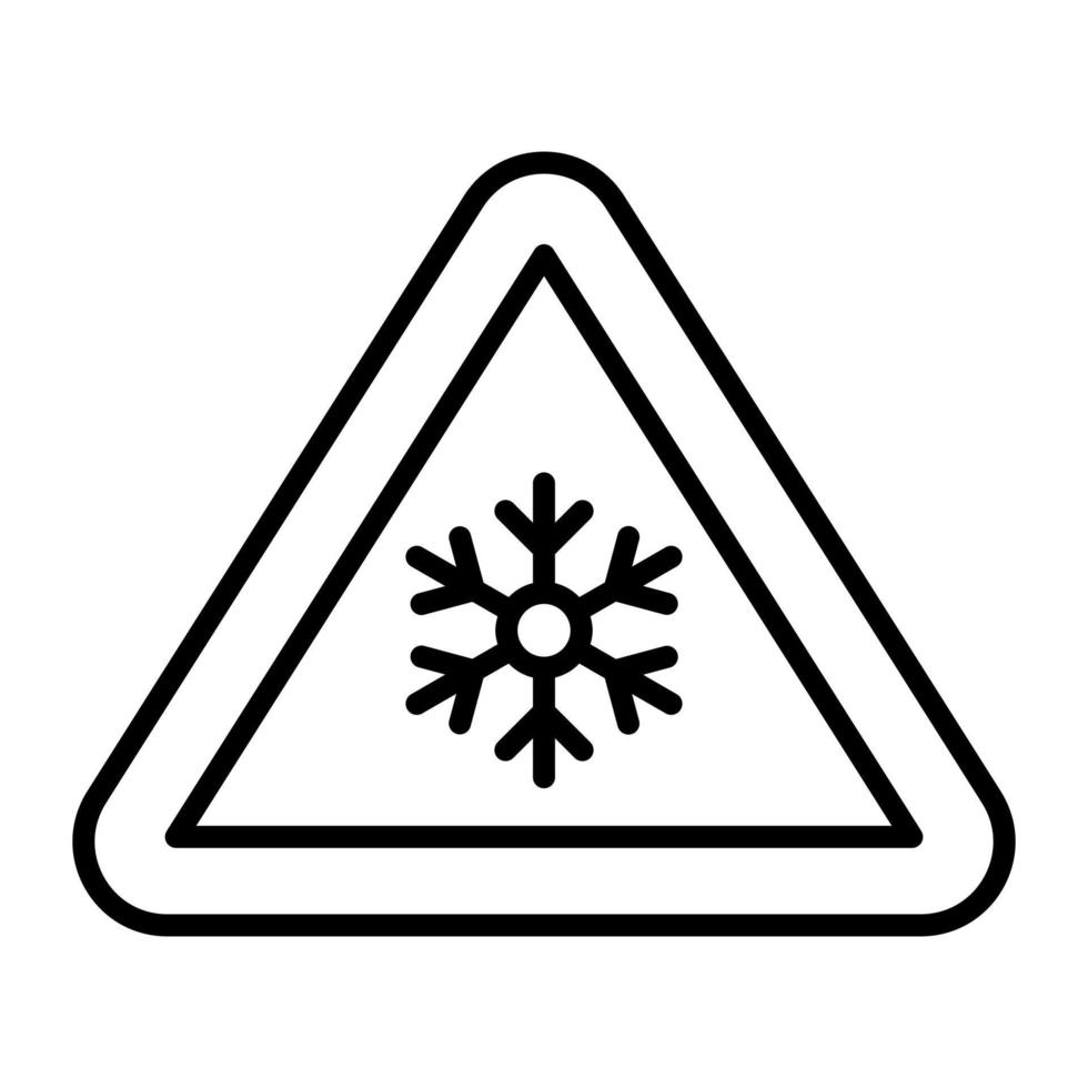 sneeuwvlok Aan bord waarschuwing teken van sneeuwval vector