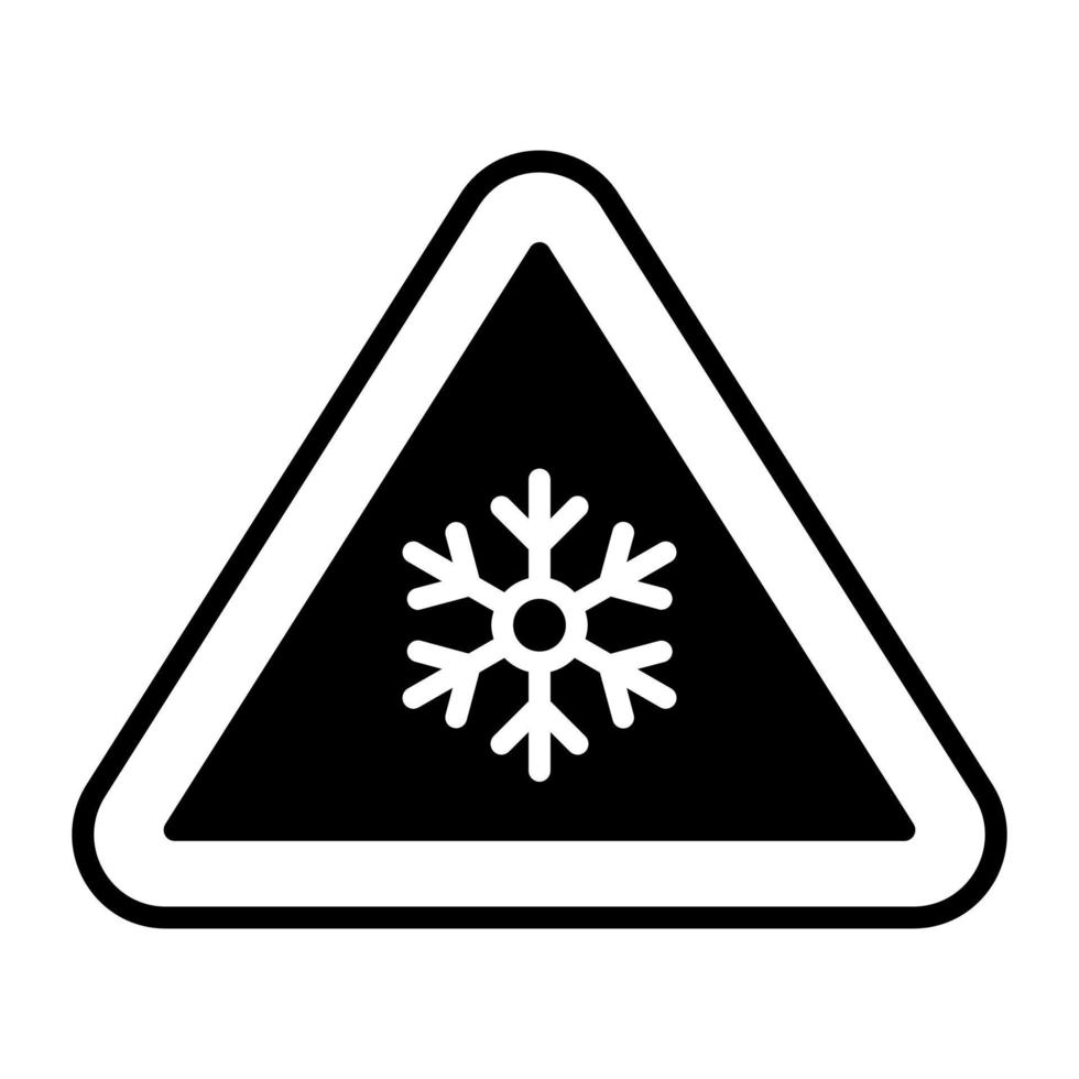 sneeuwvlok Aan bord waarschuwing teken van sneeuwval vector