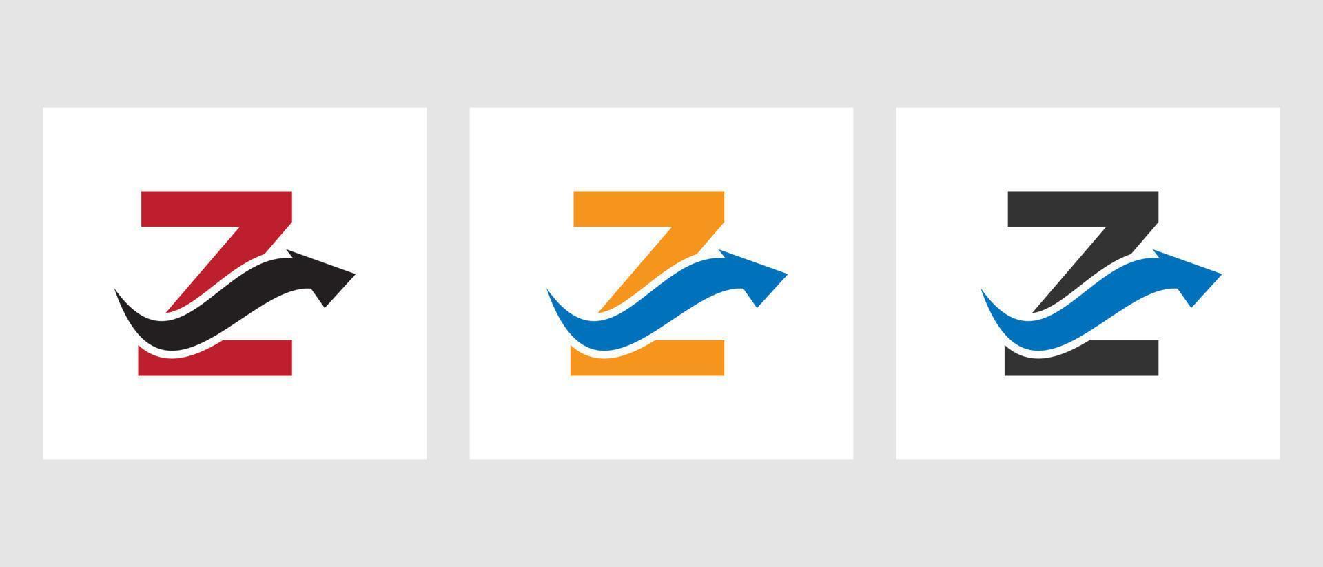 brief z financiën logo concept met groei pijl symbool vector