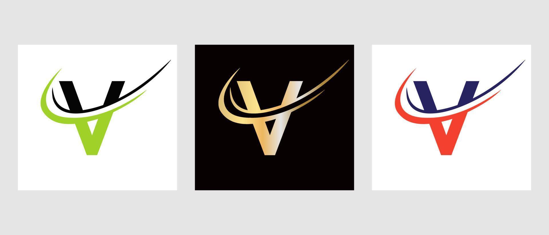 eerste brief v logo ontwerp sjabloon. monogram logotype symbool vector