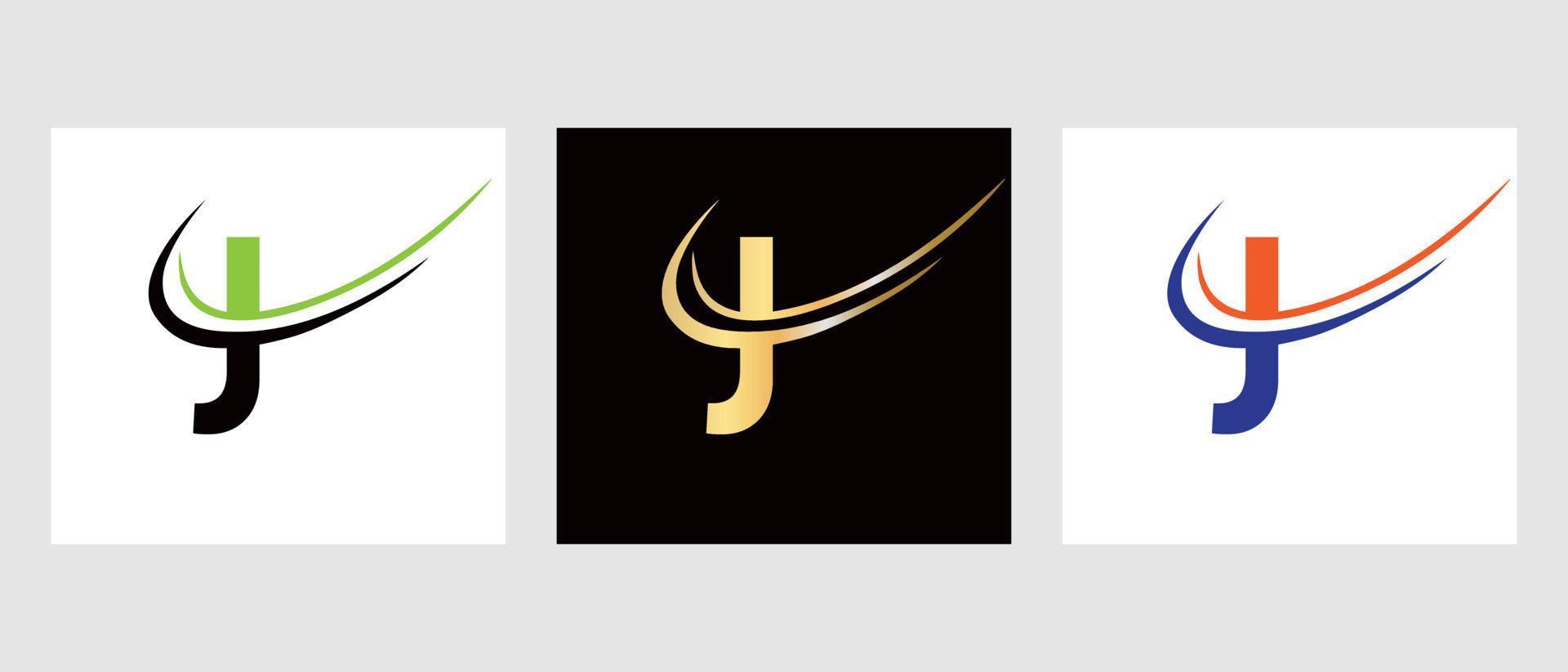 eerste brief j logo ontwerp sjabloon. monogram logotype symbool vector