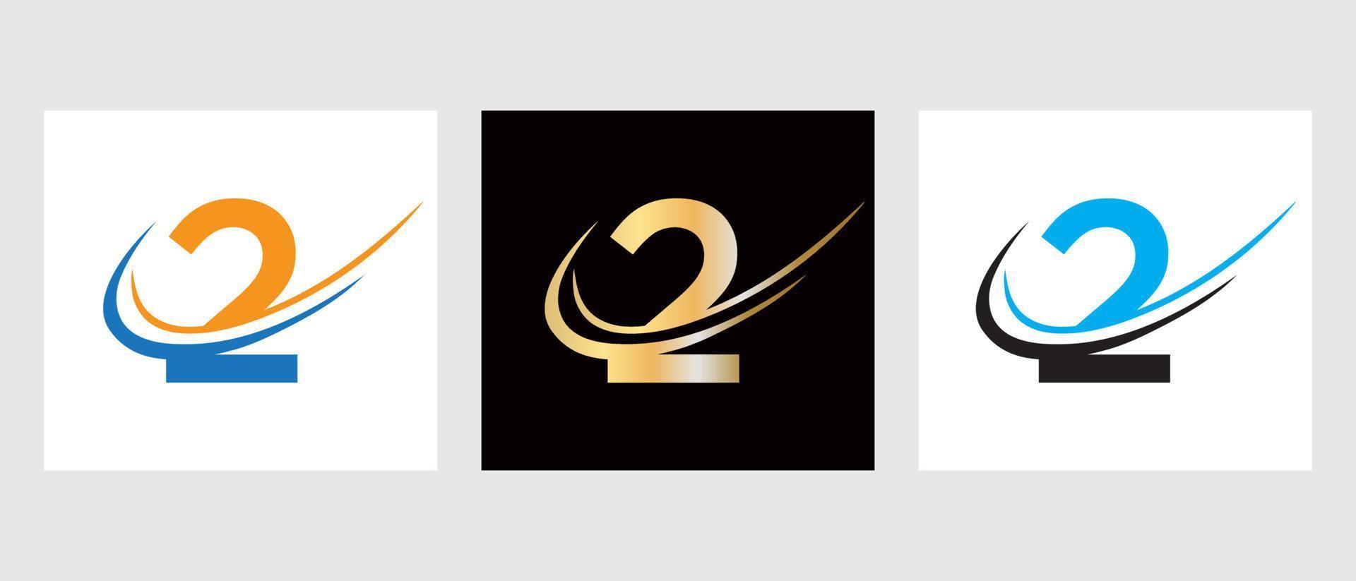 eerste brief 2 logo ontwerp sjabloon. monogram logotype symbool vector