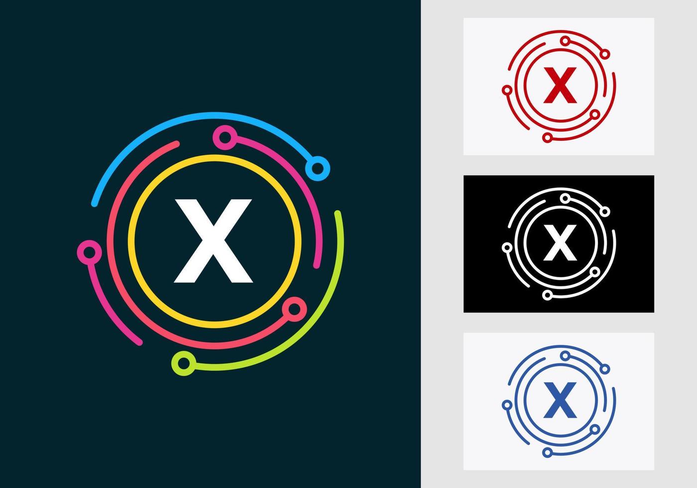 brief X technologie logo ontwerp. netwerk logo symbool vector