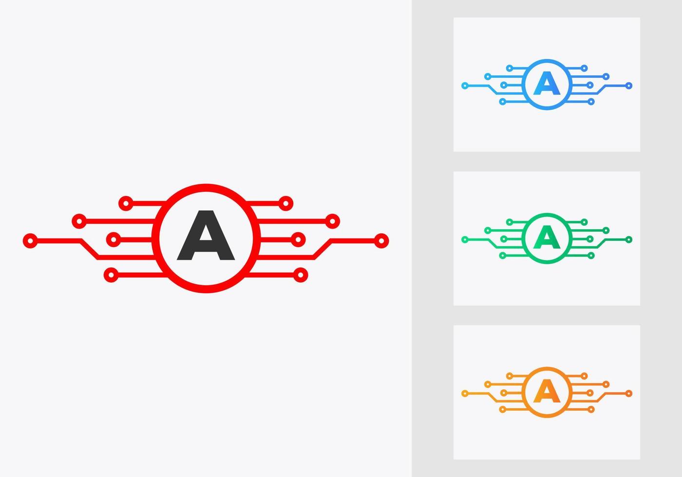 brief een technologie logo ontwerp sjabloon. netwerk logo ontwerp vector