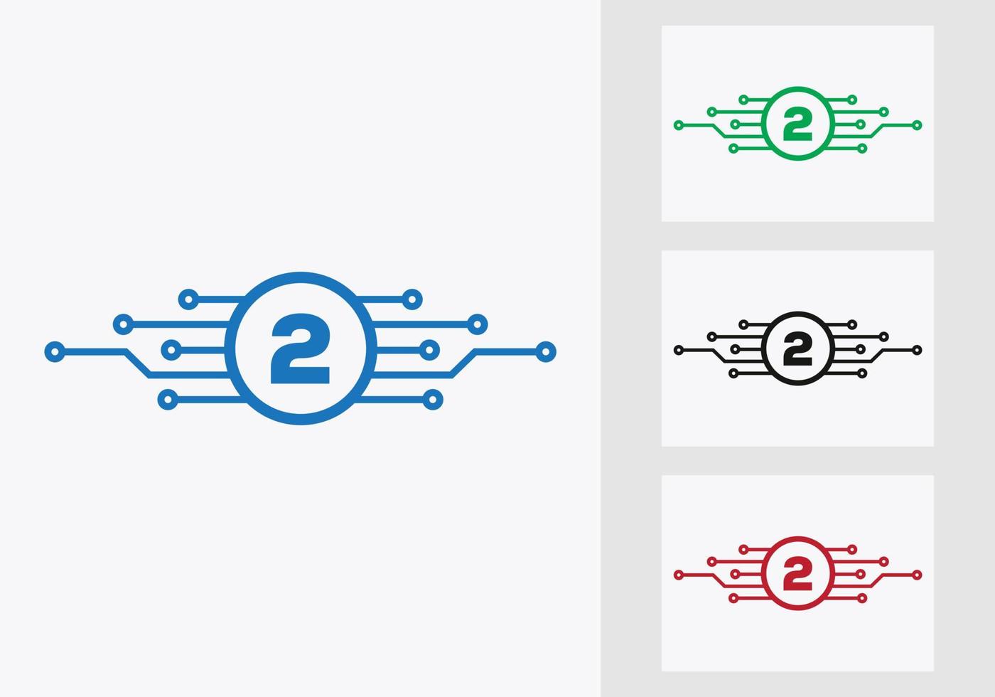 brief 2 technologie logo ontwerp sjabloon. netwerk logo ontwerp vector